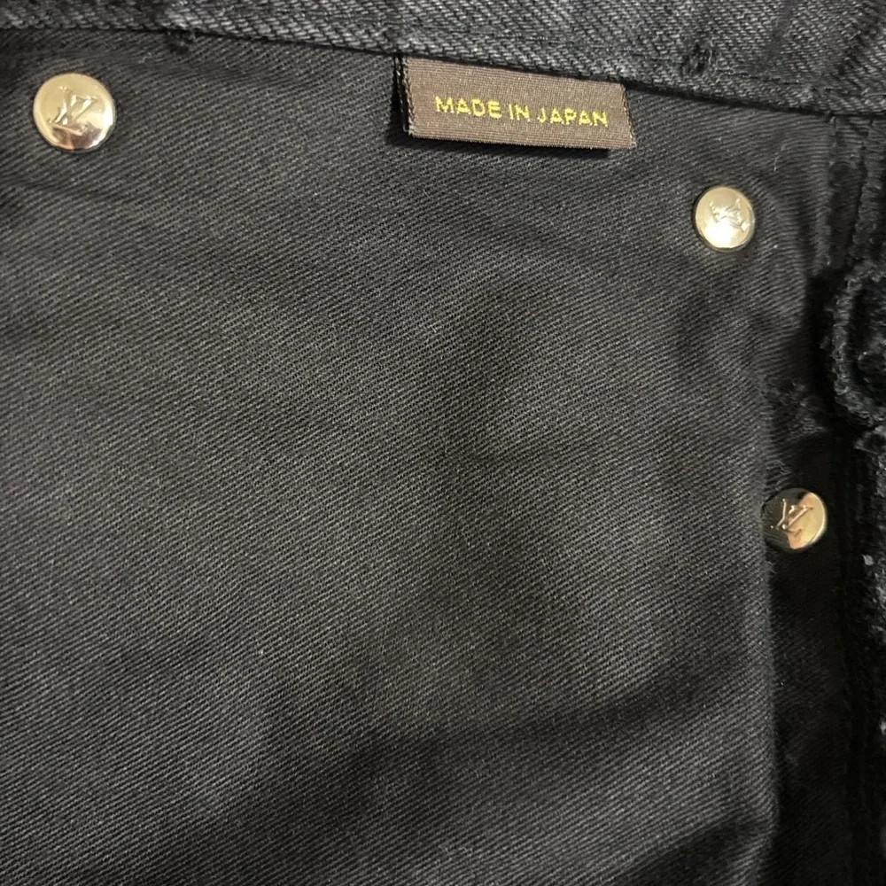 Louis Vuitton Slim Stretch Jeans Black Size 38 Monogram Patch